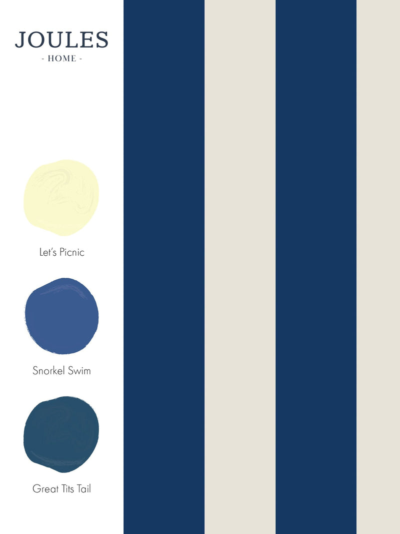 Joules Coast Blue Harborough Stripe wallpaper (British brand)