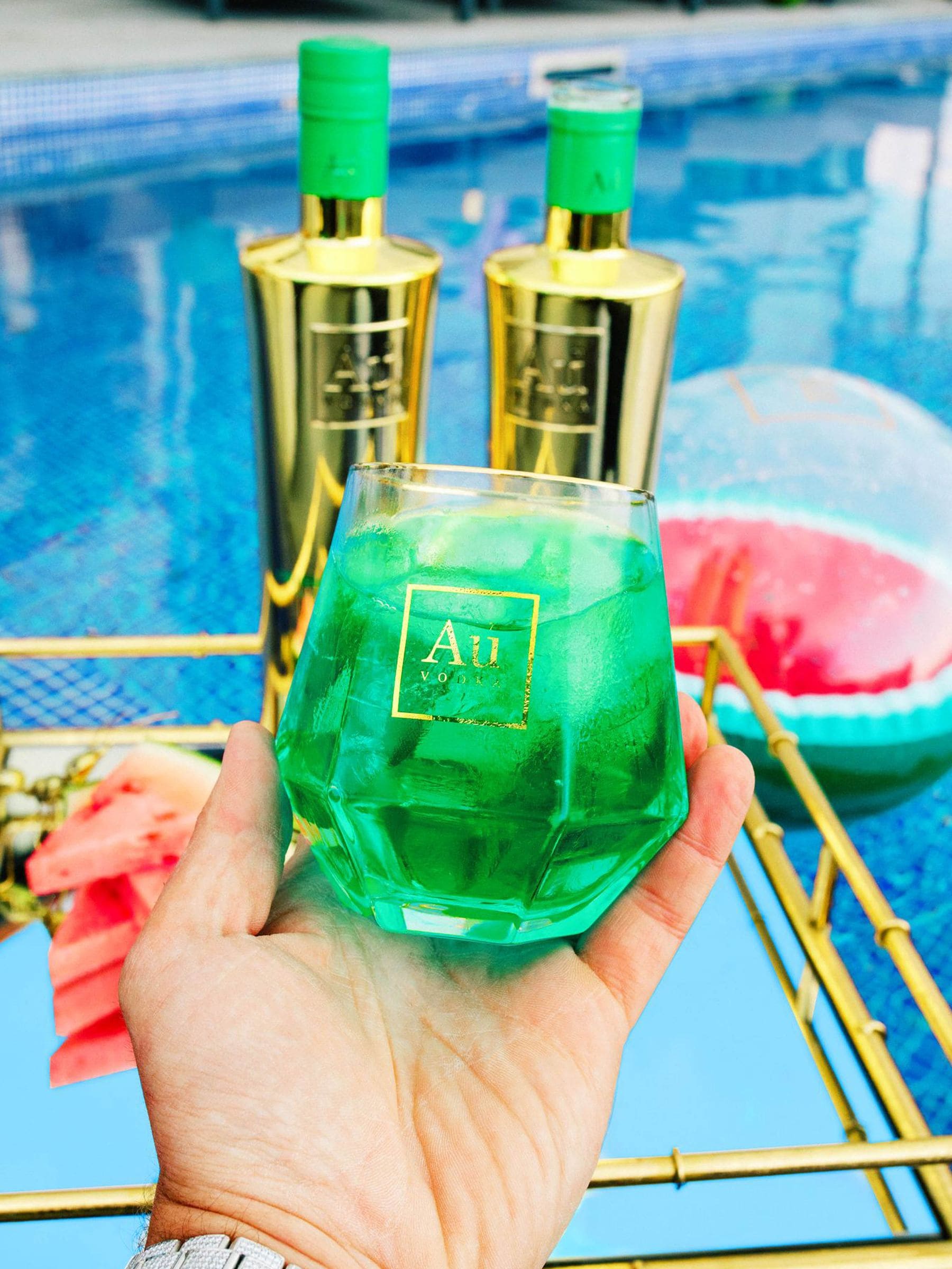 Au Vodka Green Watermelon vodka 70cl - British product