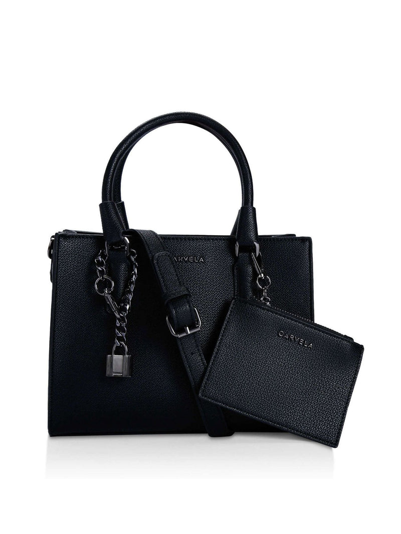 Carvela Black Mini Latte Bag crossbody, imported from the UK