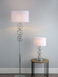 Dar Lighting Venus table lamp chrome with ivory shade, imported from the UK