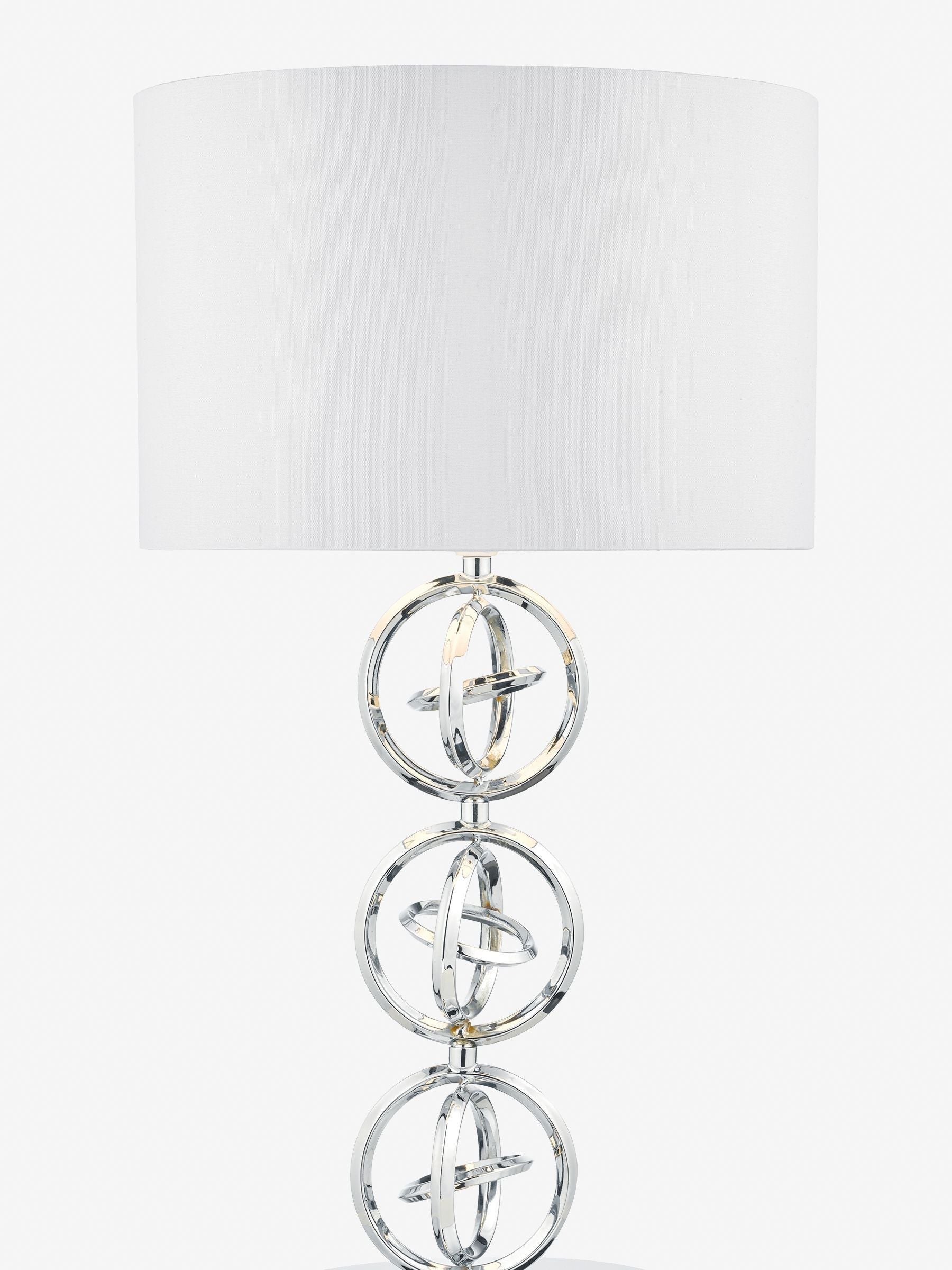 Dar Lighting Venus table lamp chrome with ivory shade, imported from the UK