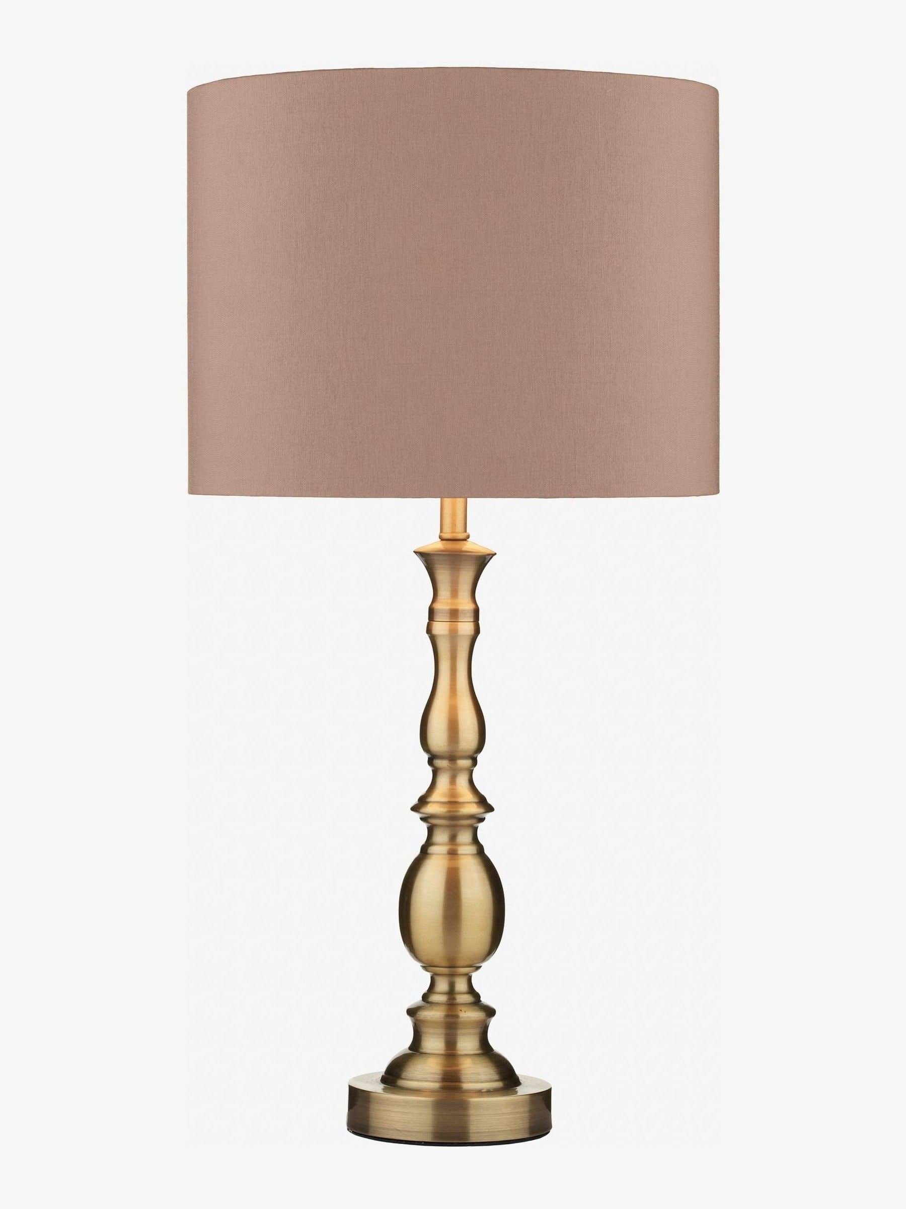 Dar Lighting Alicante Ball Table Lamp with antique brass base, UK version