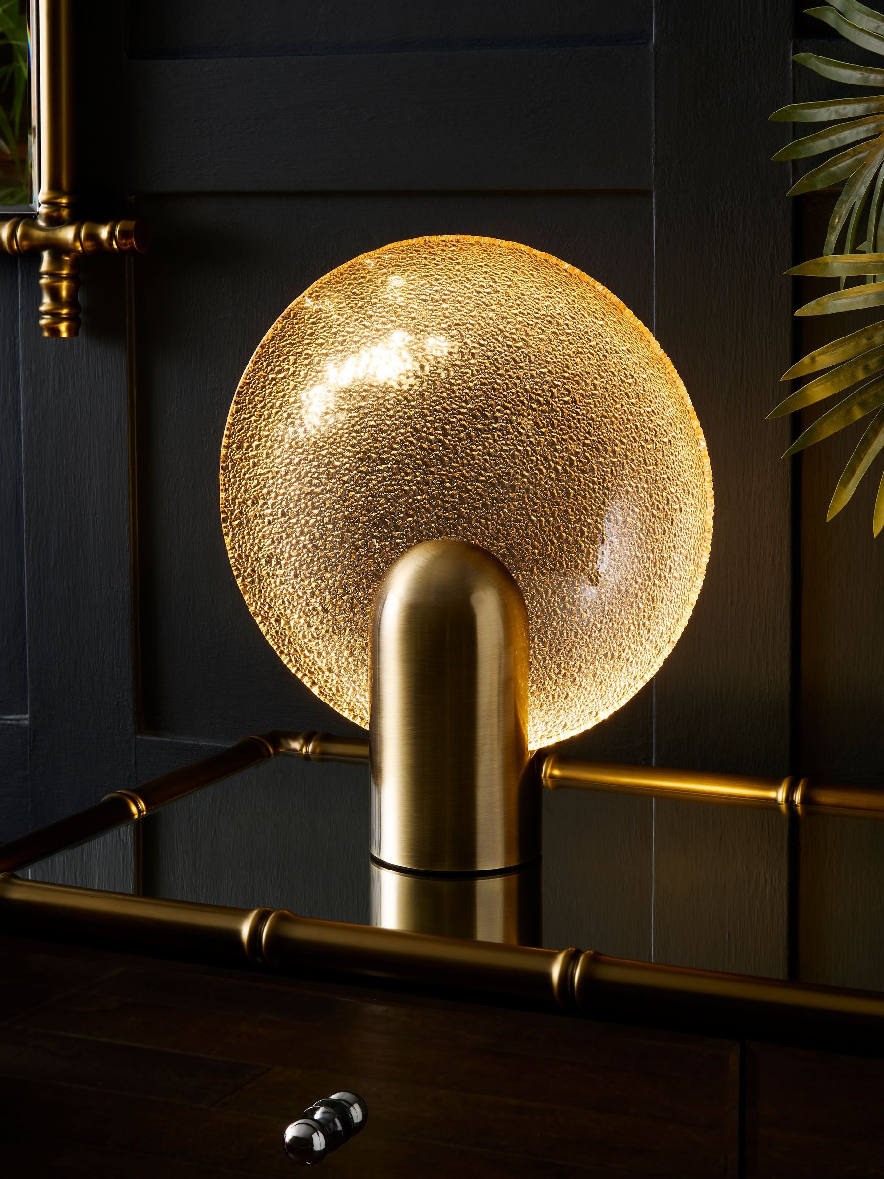 Rockett St George gold glass dish table lamp - British product
