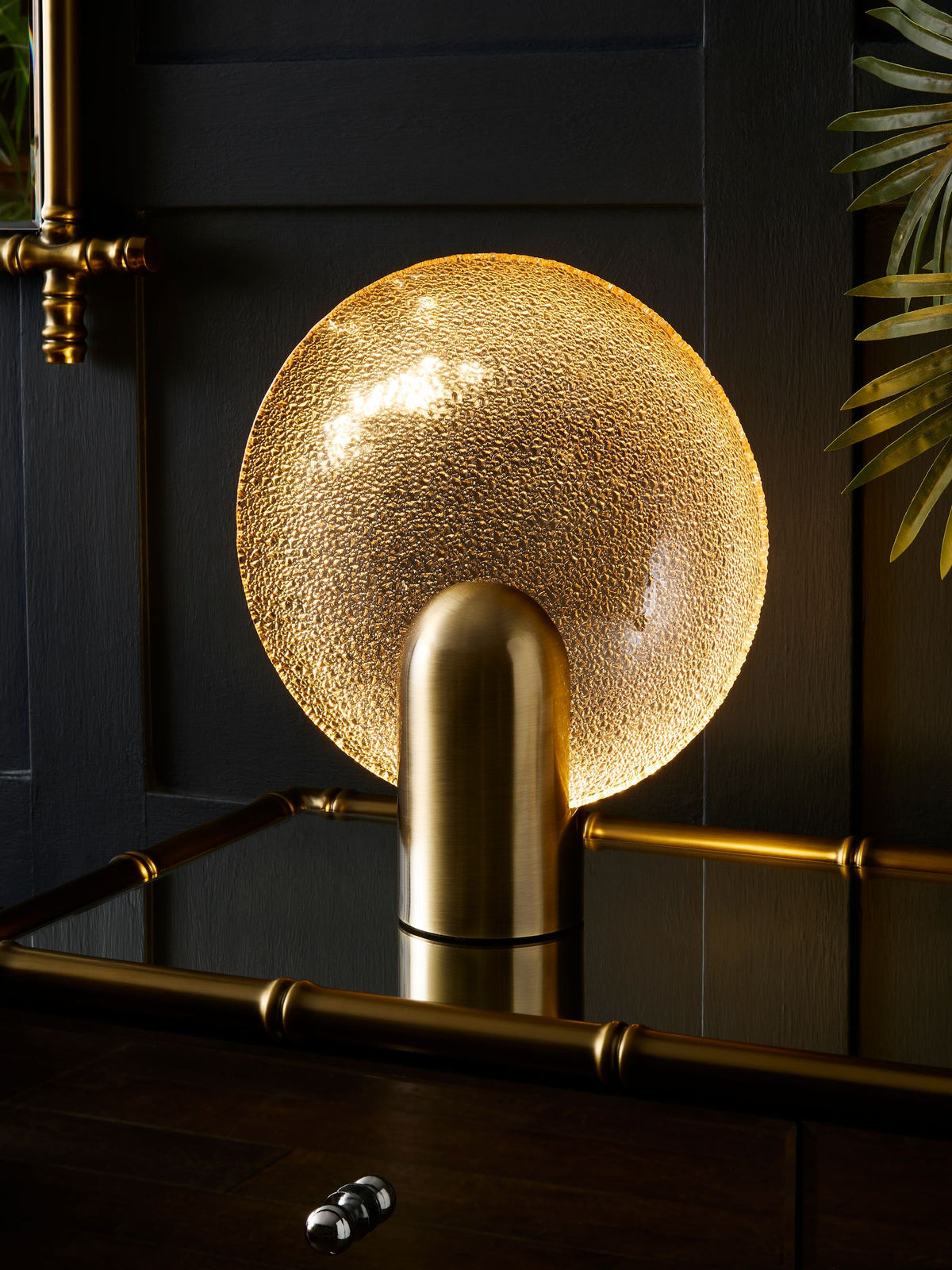 Rockett St George gold glass dish table lamp - British product