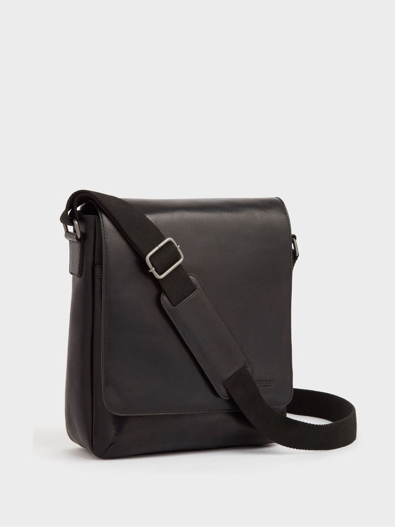 Osprey London The Baker black large leather messenger bag, UK version