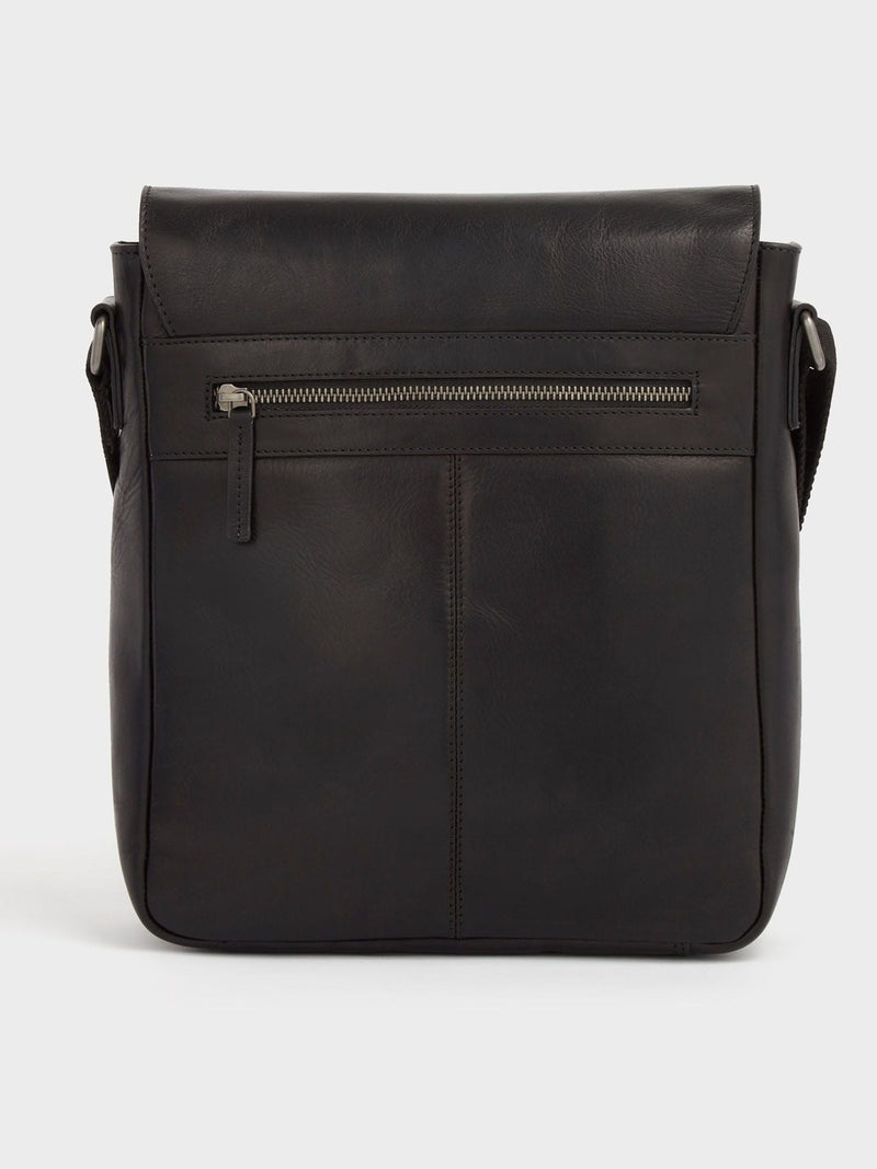 Osprey London The Baker black large leather messenger bag, UK version