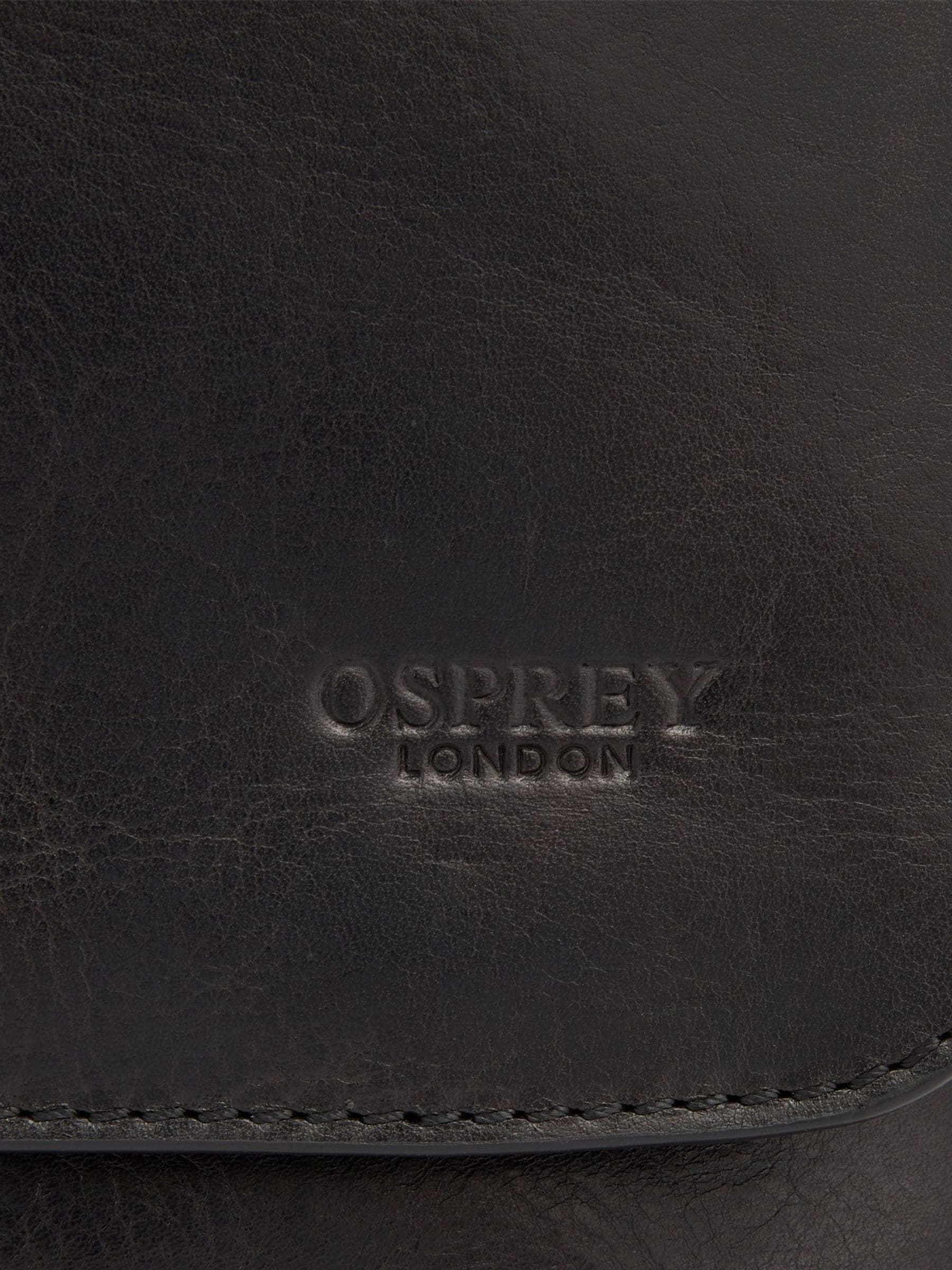 Osprey London The Baker black large leather messenger bag, UK version