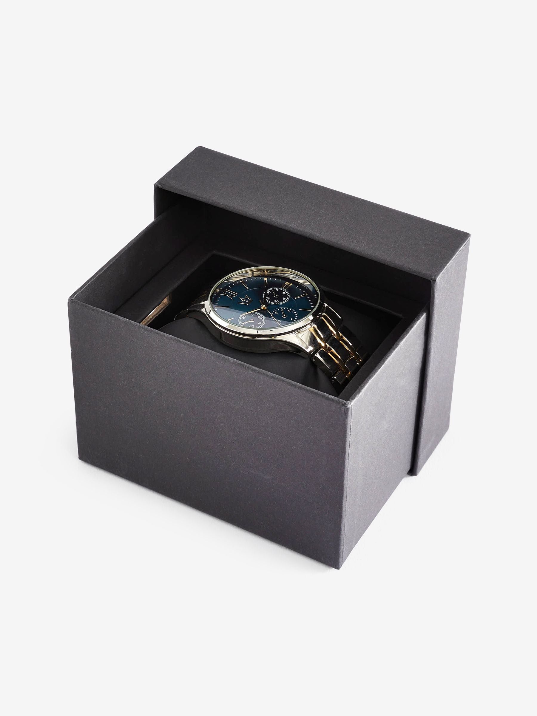 Gold and silver two-toned metal bracelet men's watch, UK version