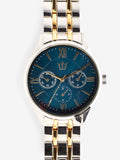 Gold and silver two-toned metal bracelet men's watch, UK version
