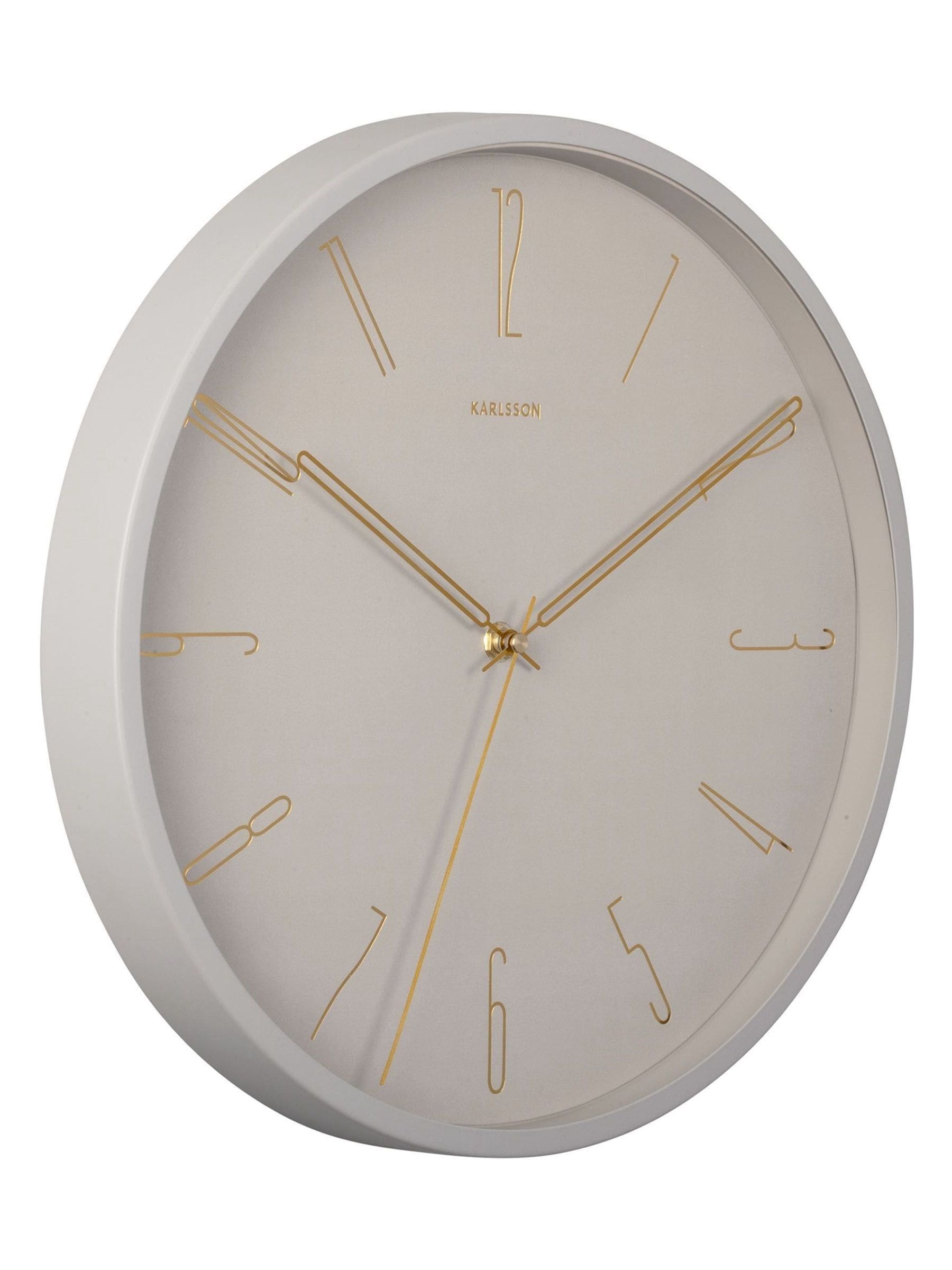 Karlsson grey belle numbers wall clock 35cm, UK version