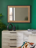 Bronx dark natural rectangular wall mirror 83cm x 63cm - British product