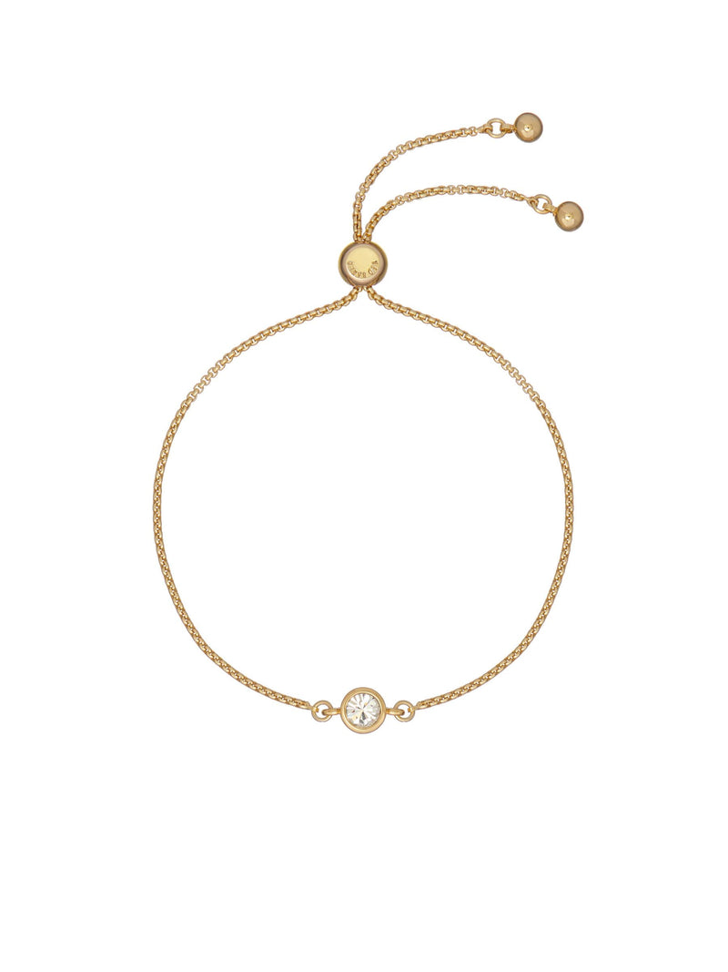 Ted Baker gold tone clear crystal drawstring adjustable bracelet 21cm (British brand)