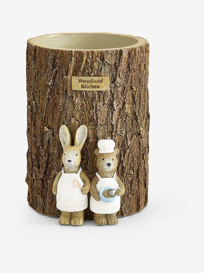 Bertie Bear utensil pot Woodland finish, imported from the UK