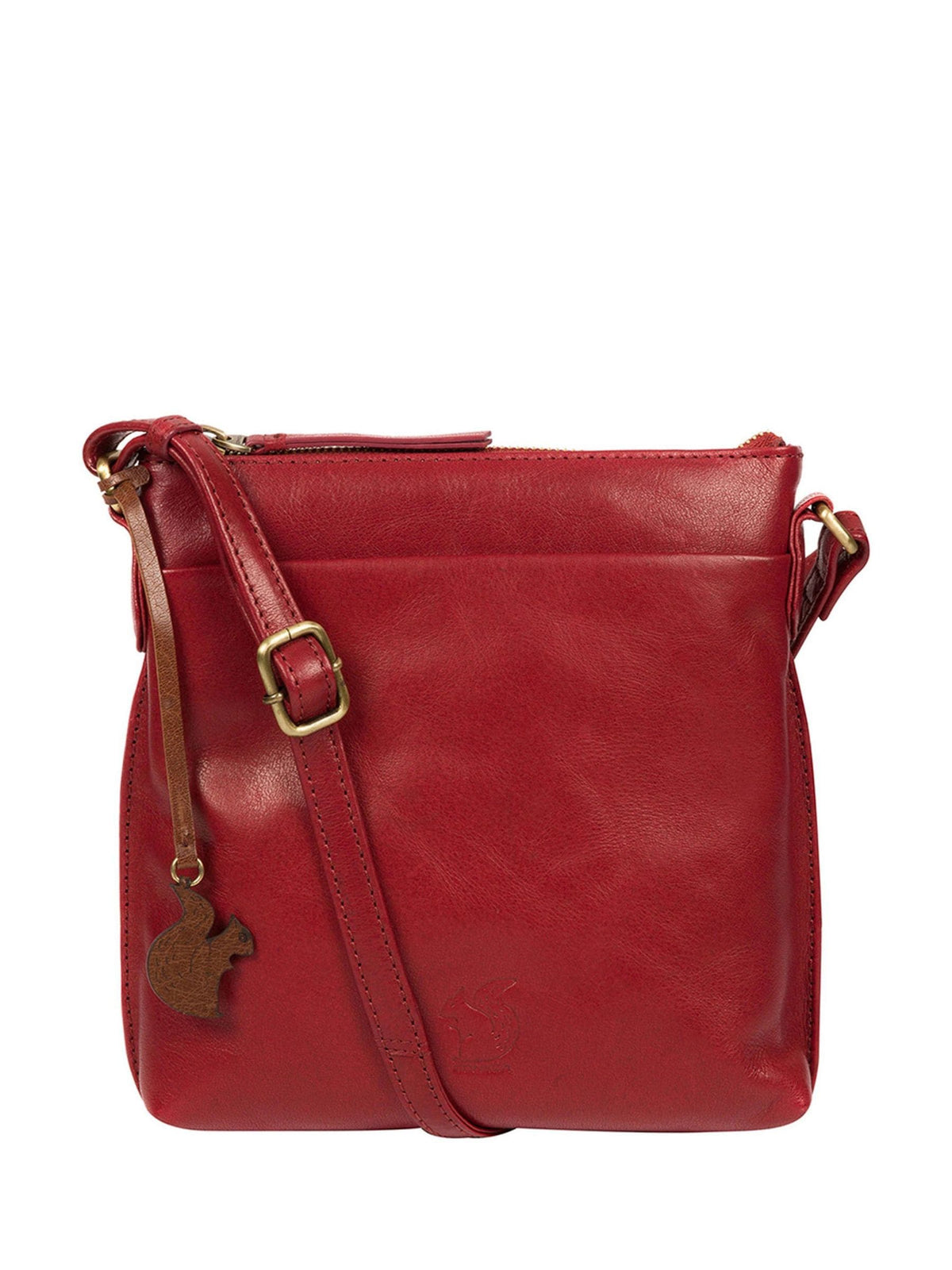 Conkca Nikita Conker Brown Dark Tan Leather Cross-Body Bag