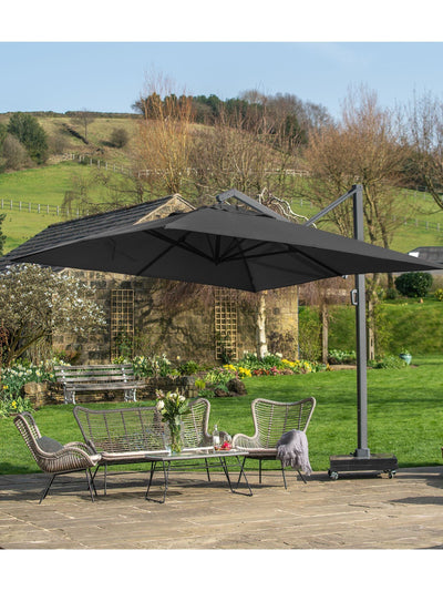 Next Pacific Garden Icon Premium Oblong Faded Black Parasol 4m x 3m- Buy online at McGrocer