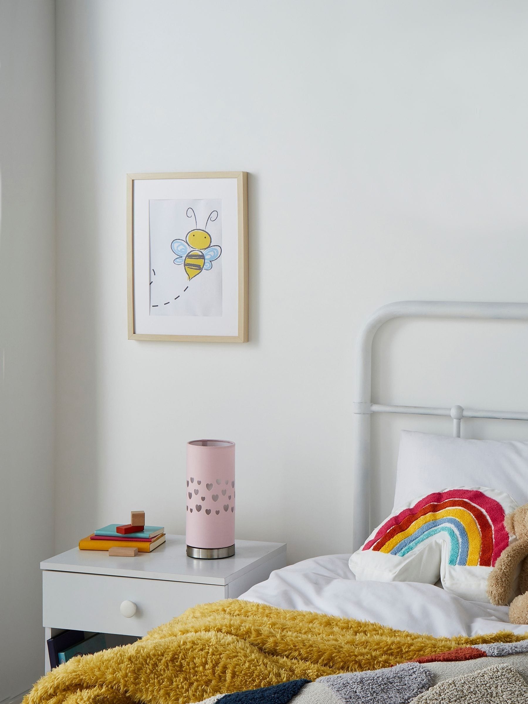 Glow pink hearts laser cut LED table lamp (British brand)
