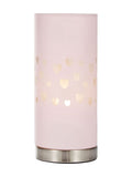 Glow pink hearts laser cut LED table lamp (British brand)
