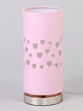 Glow pink hearts laser cut LED table lamp (British brand)