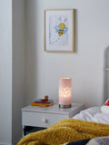 Glow pink hearts laser cut LED table lamp (British brand)