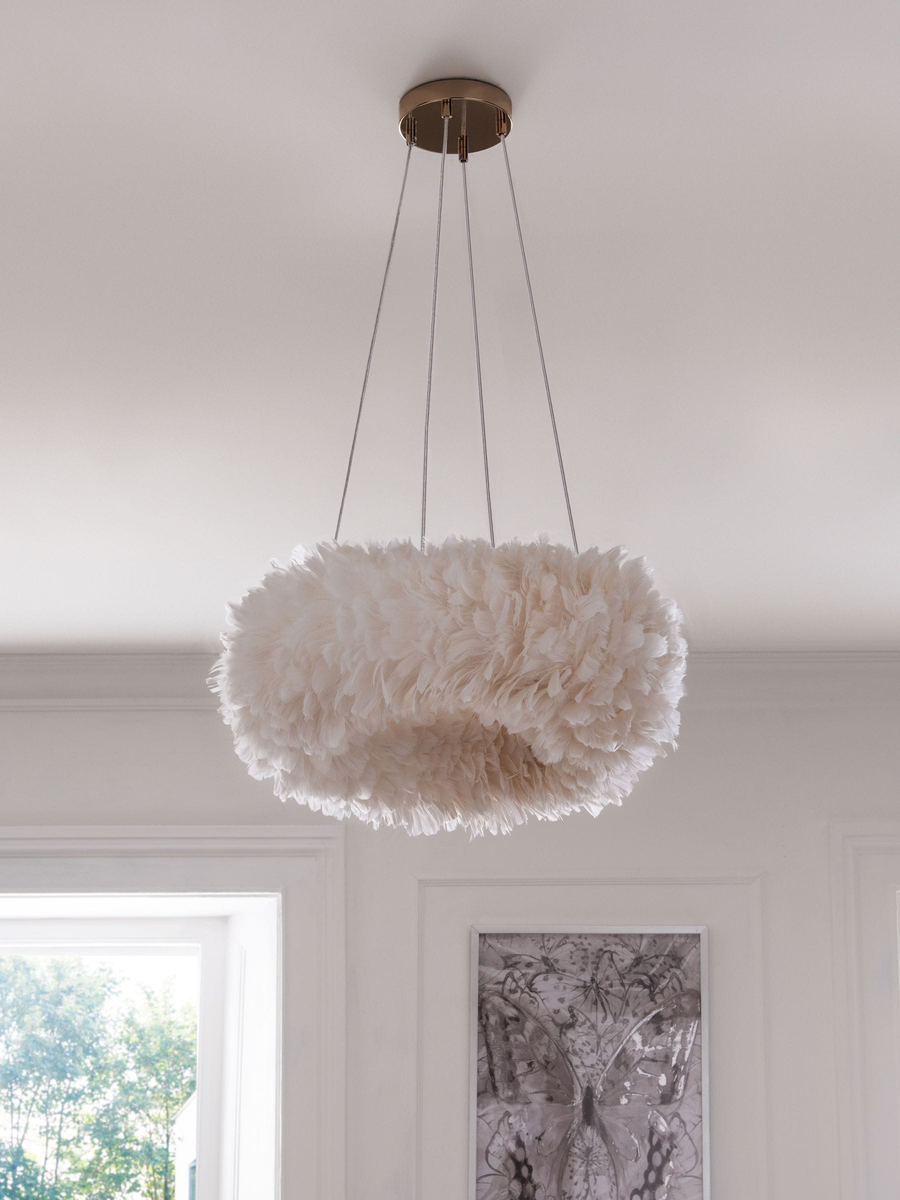 Lipsy white feather chandelier 60cm (British brand)