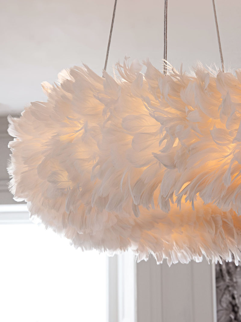 Lipsy white feather chandelier 60cm (British brand)