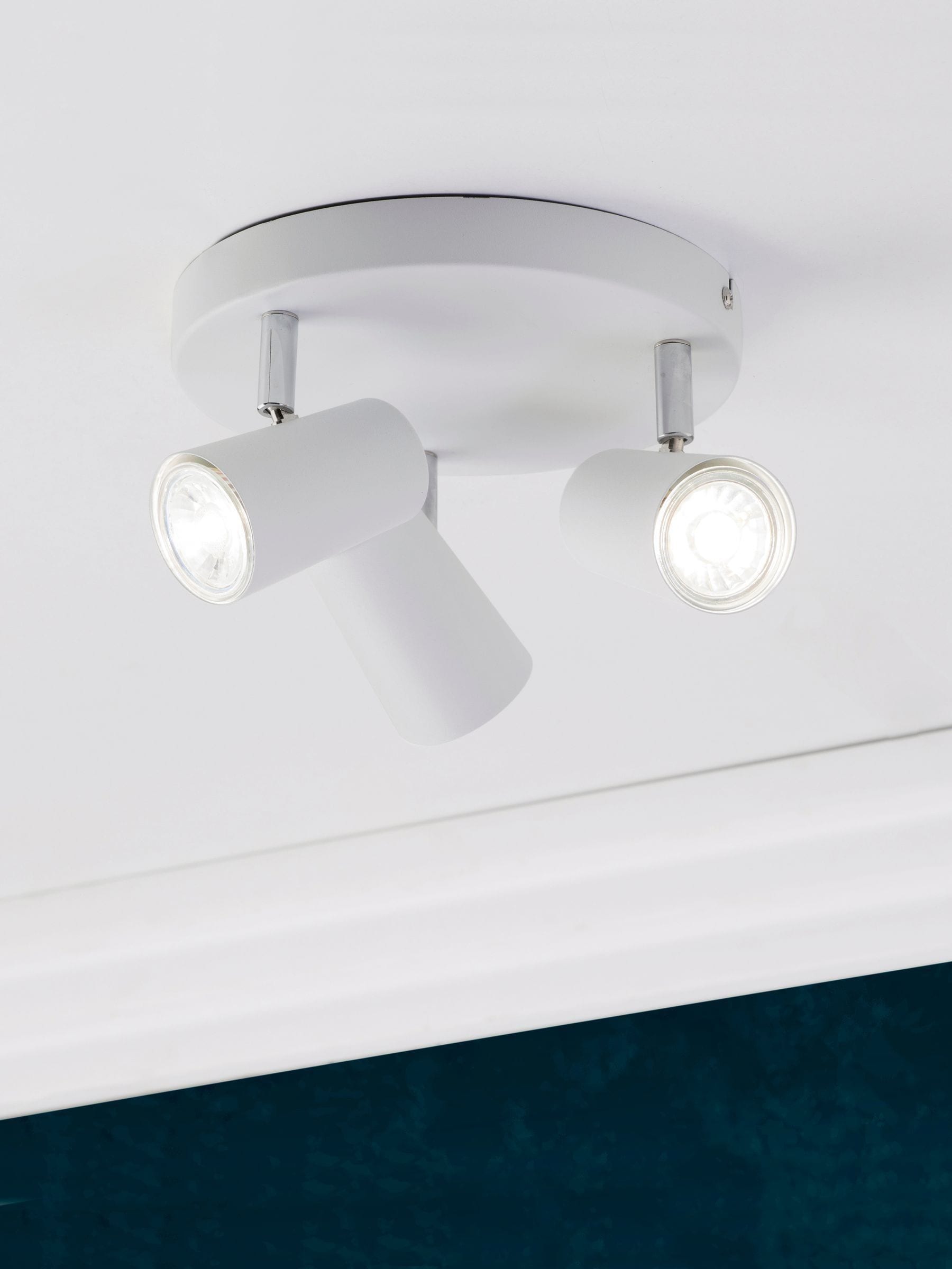 BHS Silver Harvey 3-light flush spotlight ceiling light, imported from the UK