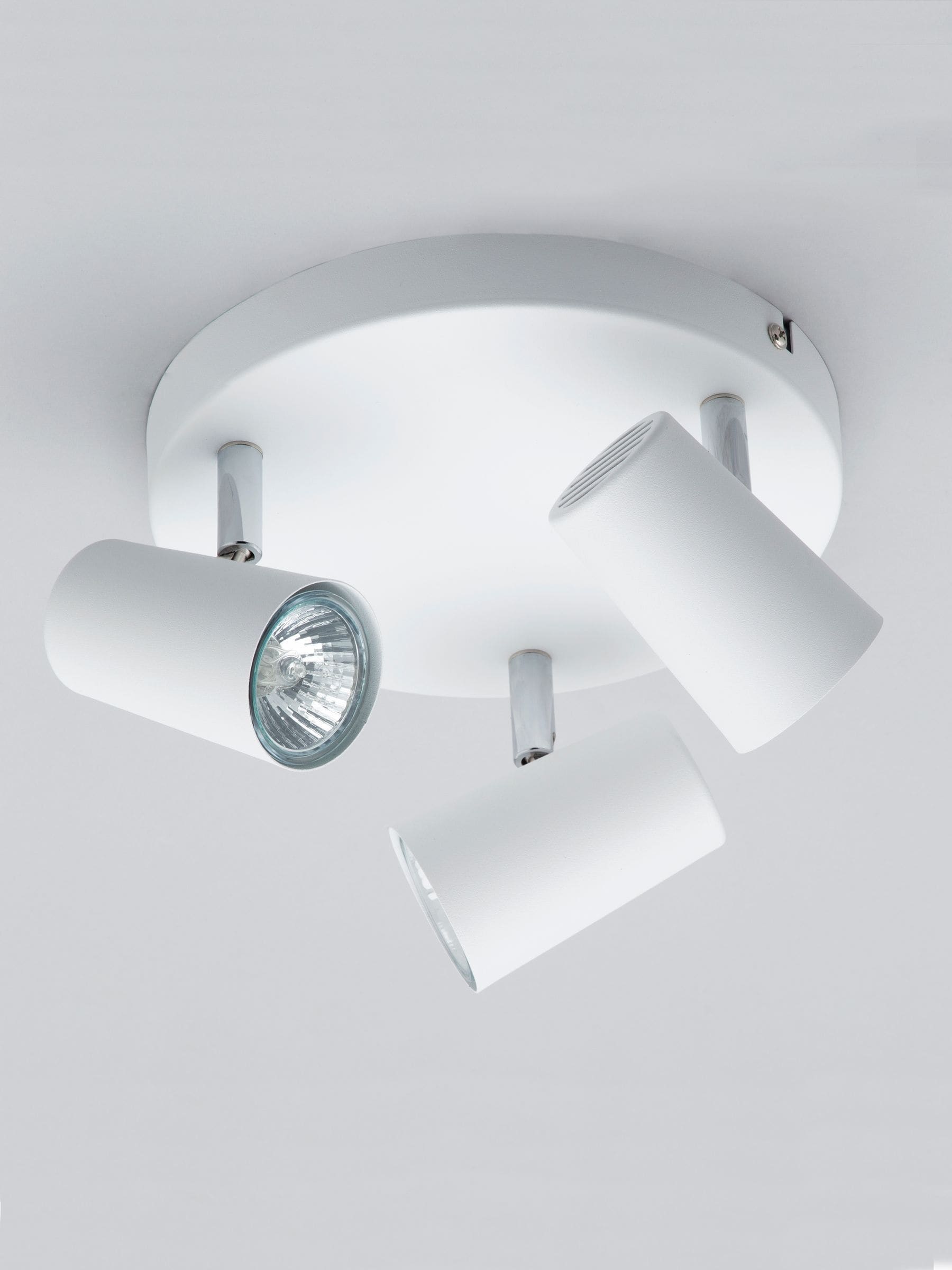 BHS Silver Harvey 3-light flush spotlight ceiling light, imported from the UK
