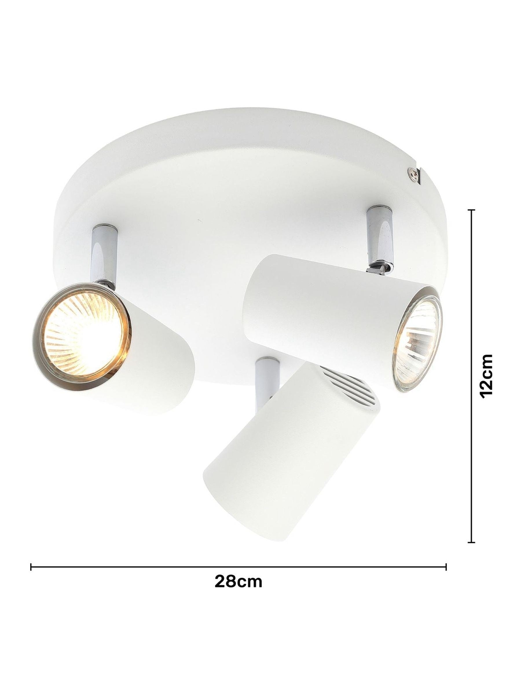 BHS Silver Harvey 3-light flush spotlight ceiling light, imported from the UK