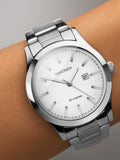 Sekonda silver tone classic watch stainless steel bracelet (British brand)