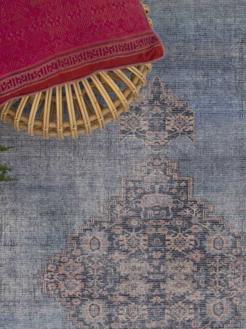 Asiatic Rugs Blue Kaya Dana washable rug, imported from the UK