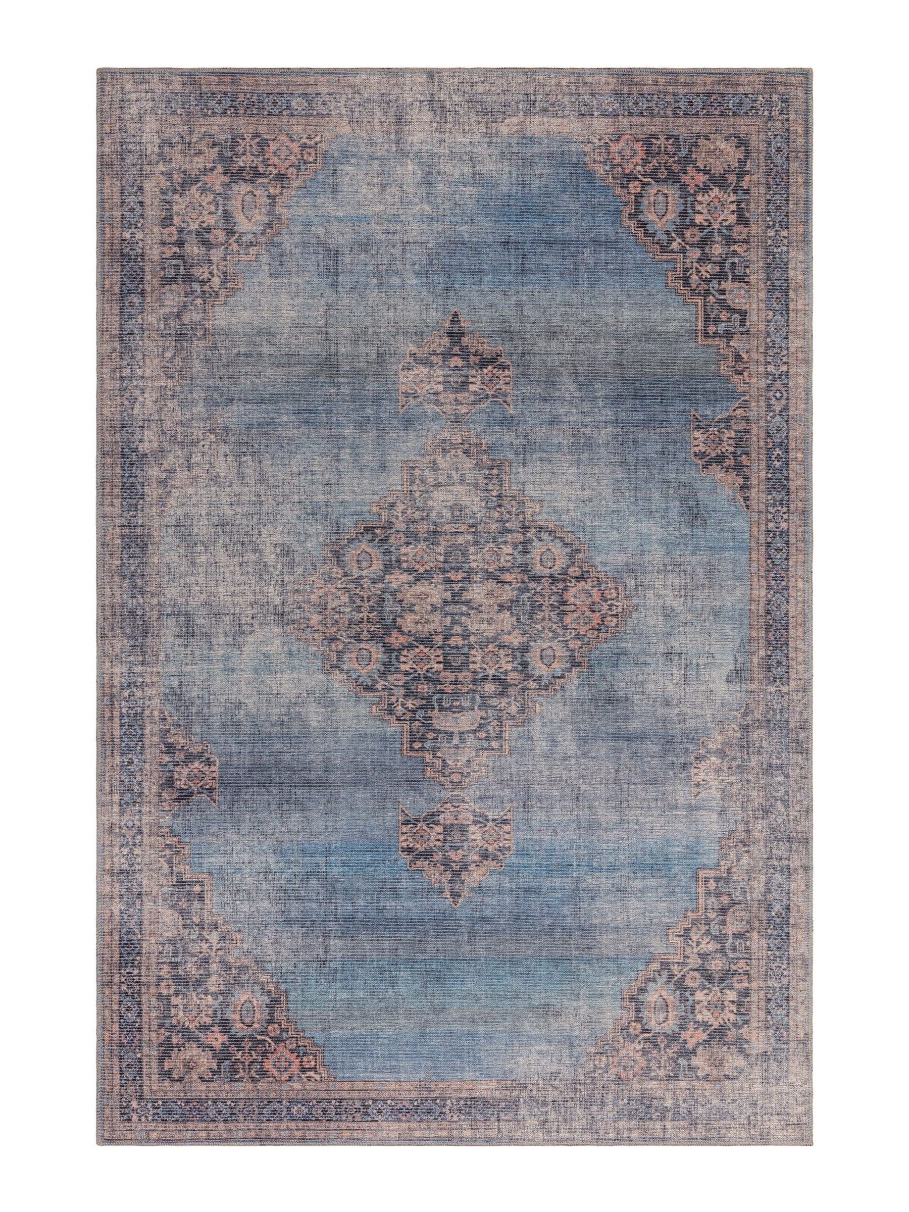 Asiatic Rugs Blue Kaya Dana washable rug, imported from the UK