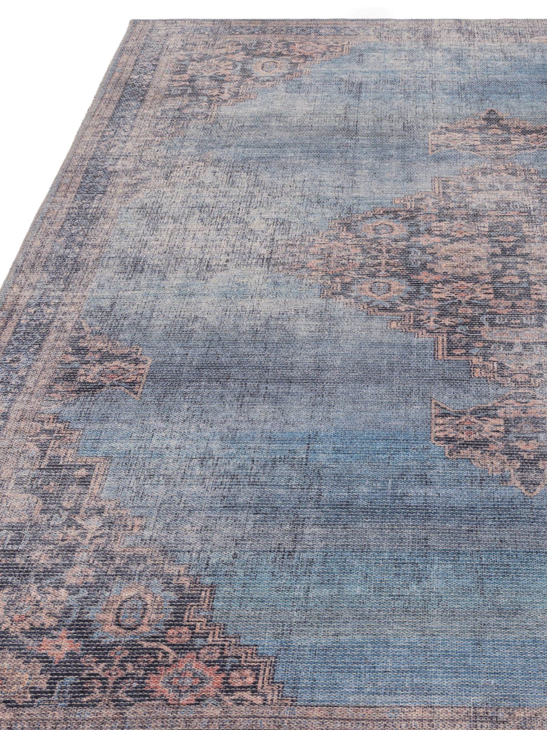 Asiatic Rugs Blue Kaya Dana washable rug, imported from the UK