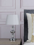 Dar Lighting Monroe touch table lamp grey with shade, UK version