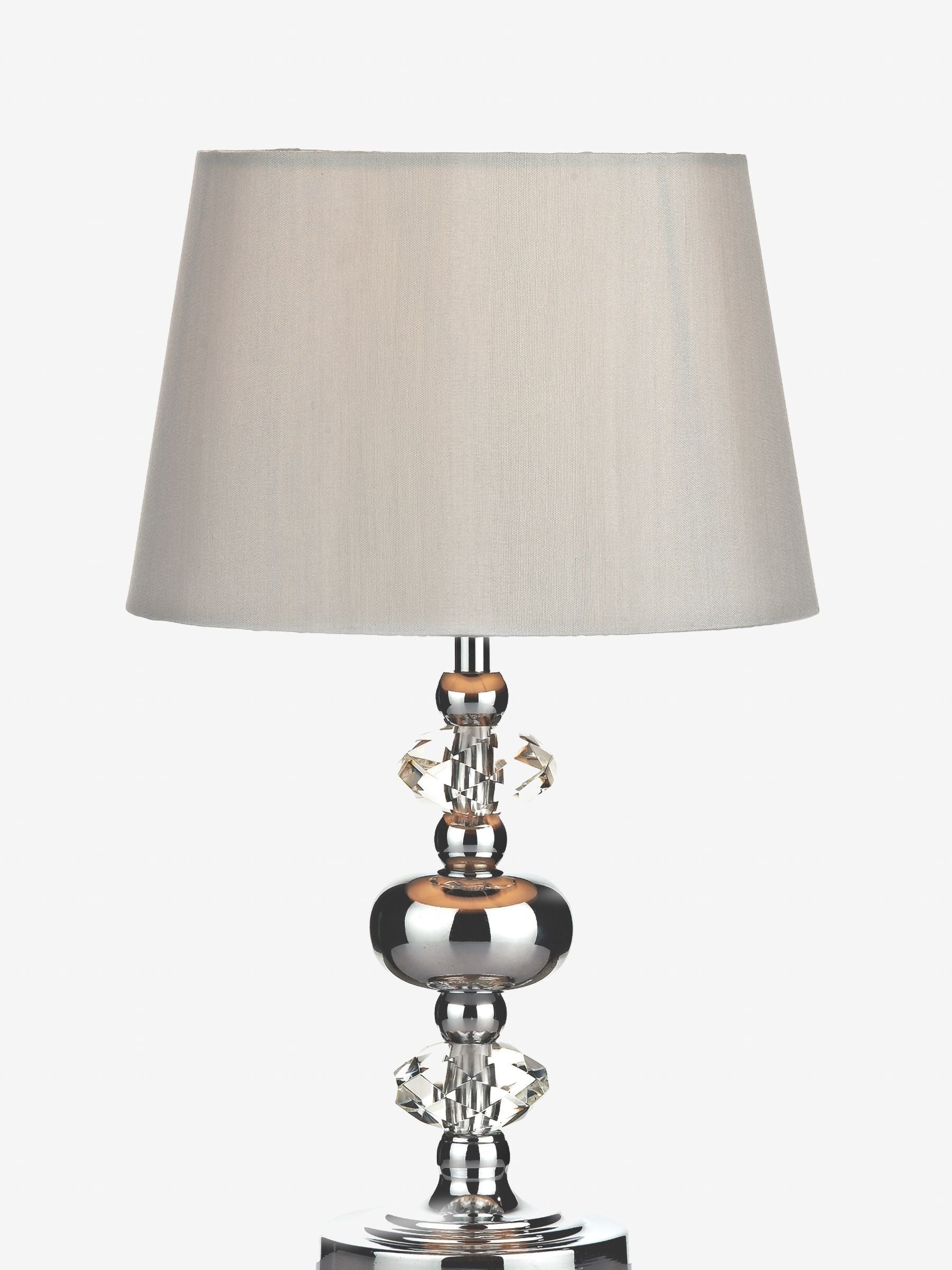 Dar Lighting Monroe touch table lamp grey with shade, UK version