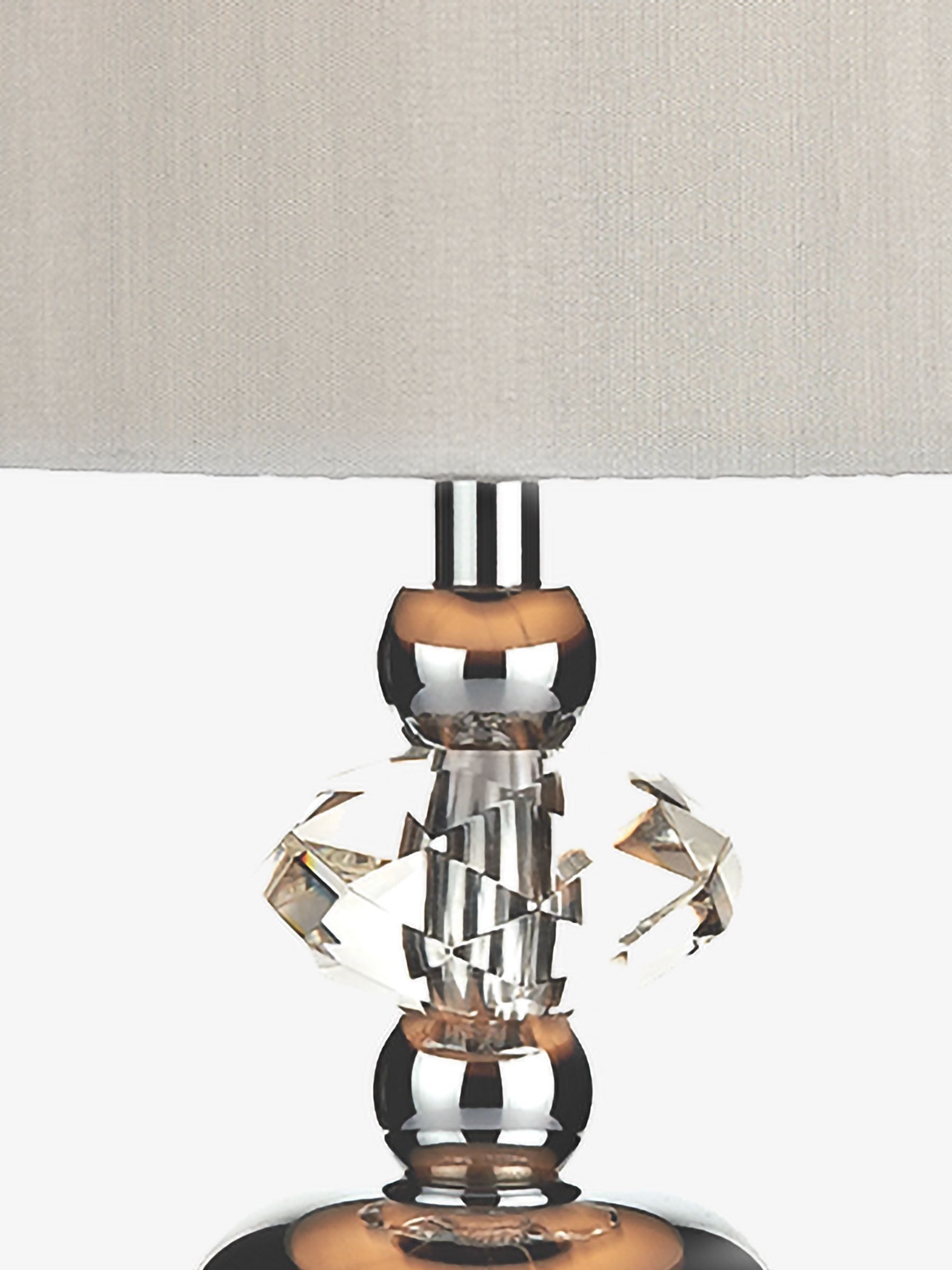 Dar Lighting Monroe touch table lamp grey with shade, UK version