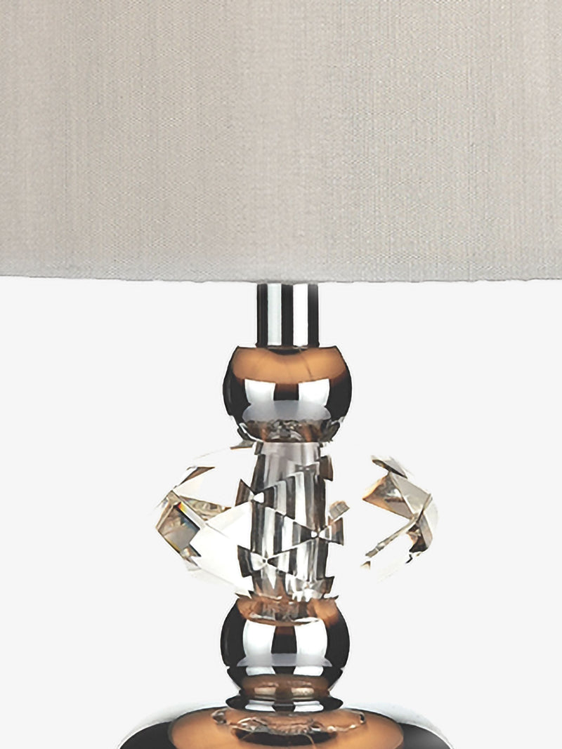 Dar Lighting Monroe touch table lamp grey with shade, UK version
