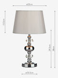 Dar Lighting Monroe touch table lamp grey with shade, UK version