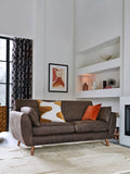 Kissen aus gebranntem Orangeton-Velours 59 x 59 cm - Britisches Produkt