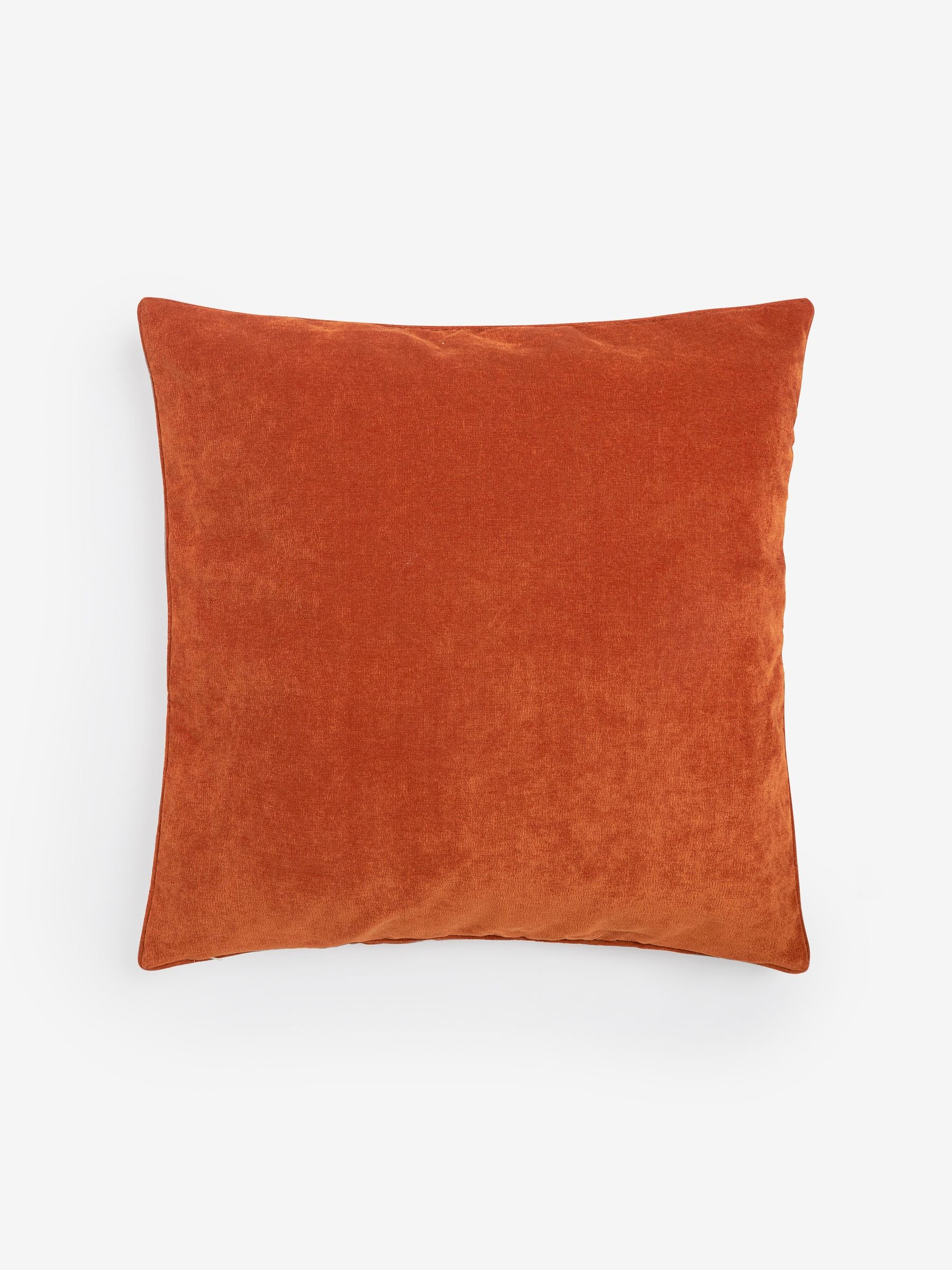 Kissen aus gebranntem Orangeton-Velours 59 x 59 cm - Britisches Produkt