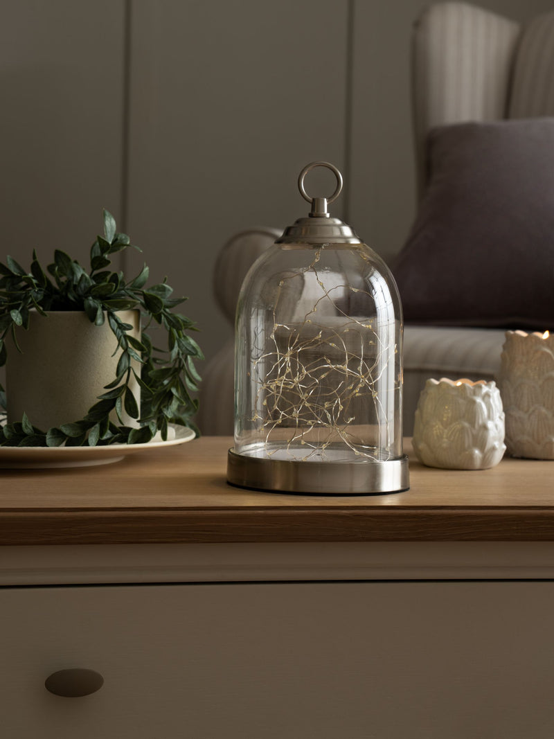 Cloche light brushed chrome 25cm height - British product