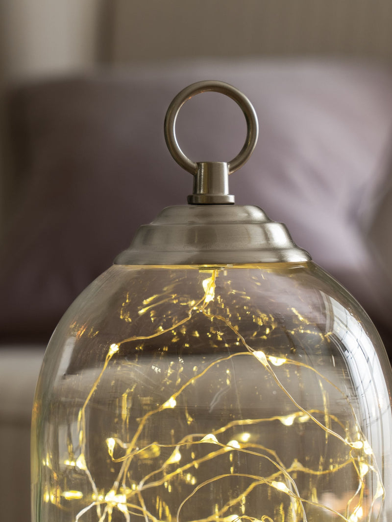 Cloche light brushed chrome 25cm height - British product