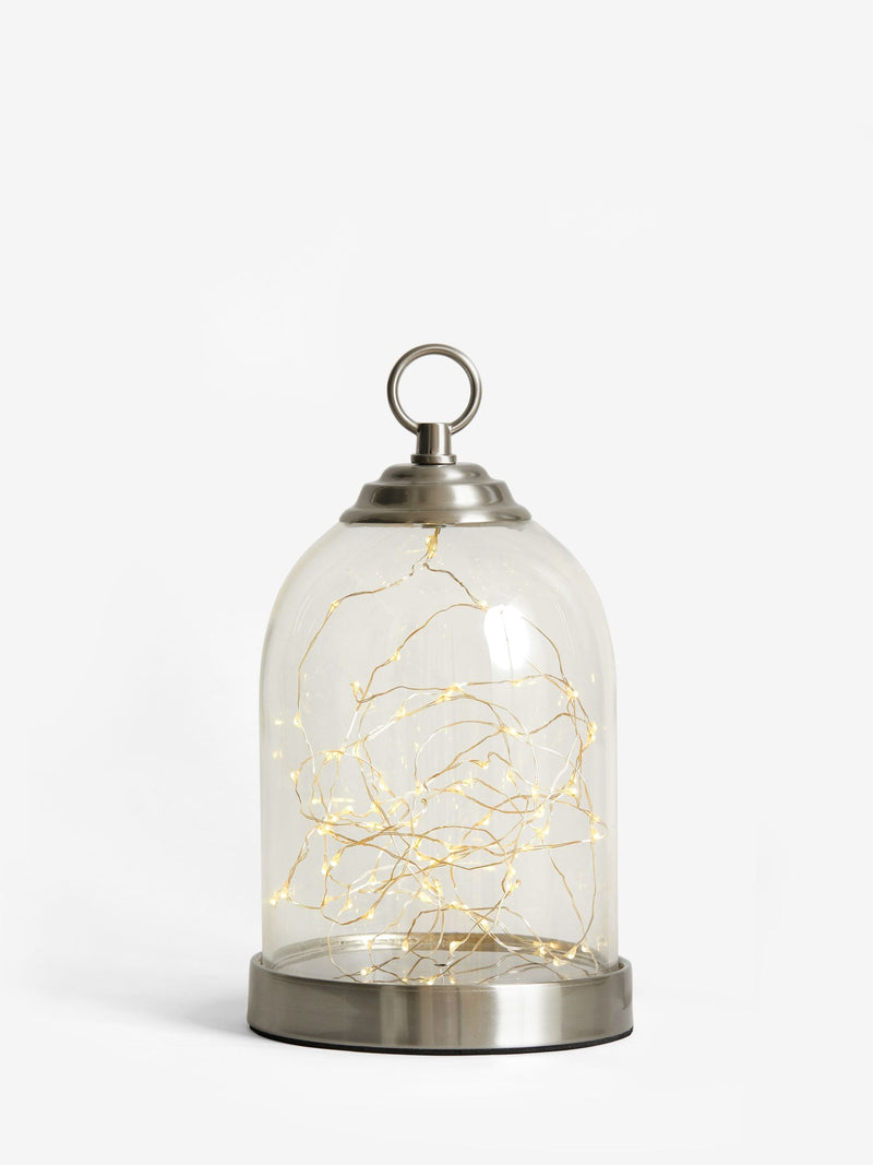 Cloche light brushed chrome 25cm height - British product