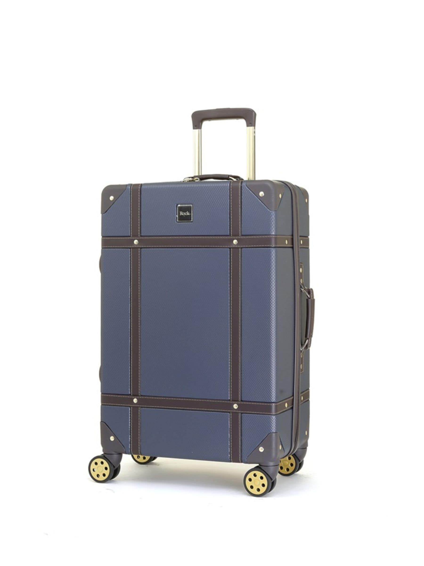 Rock Luggage Navy Vintage Medium Suitcase