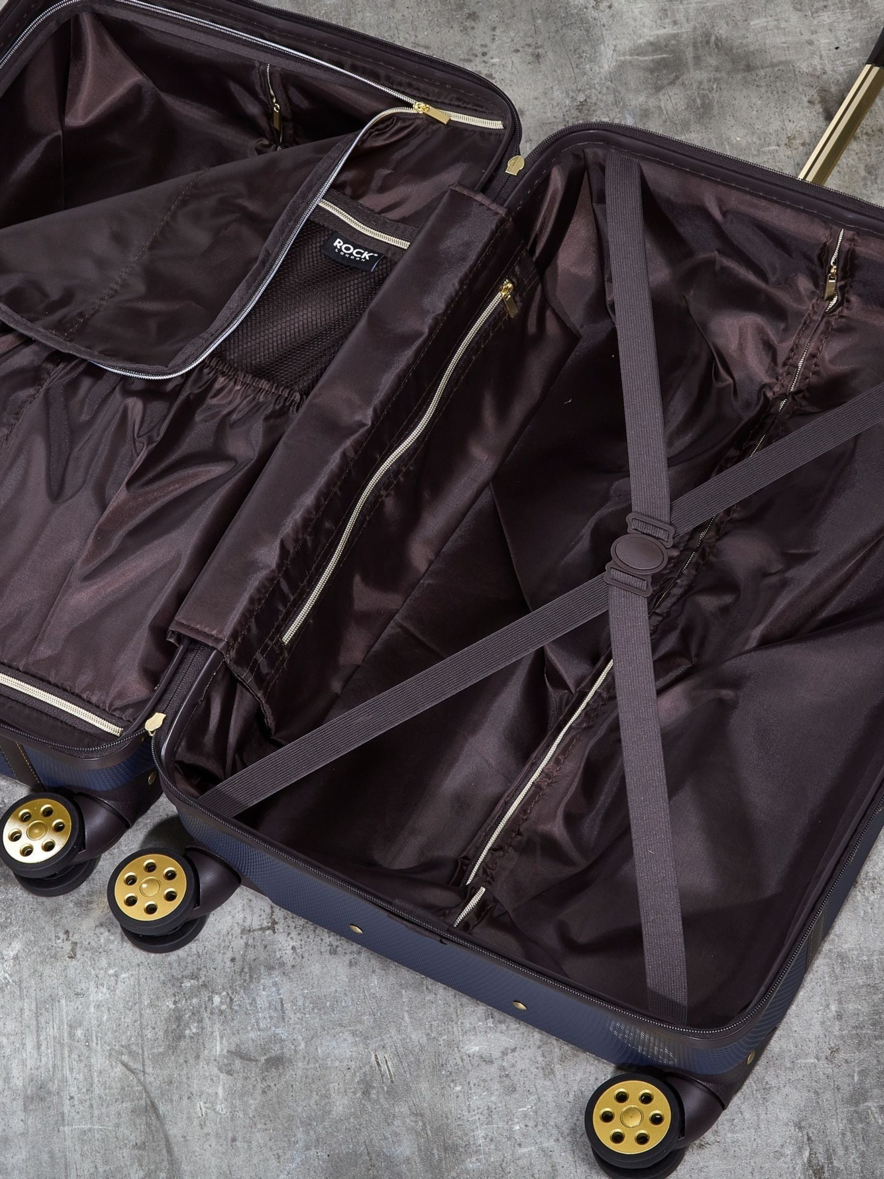 Rock Luggage Navy Vintage Medium Suitcase