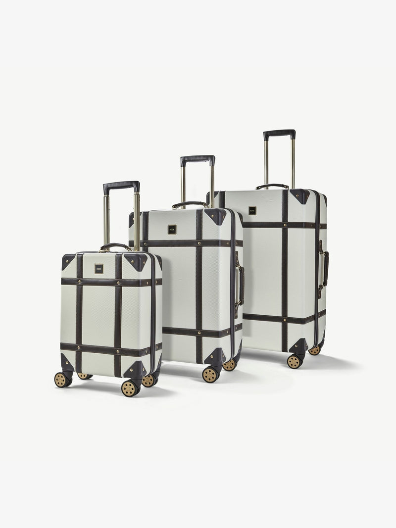 Rock Luggage Cream Vintage Suitcases 3 Piece Set