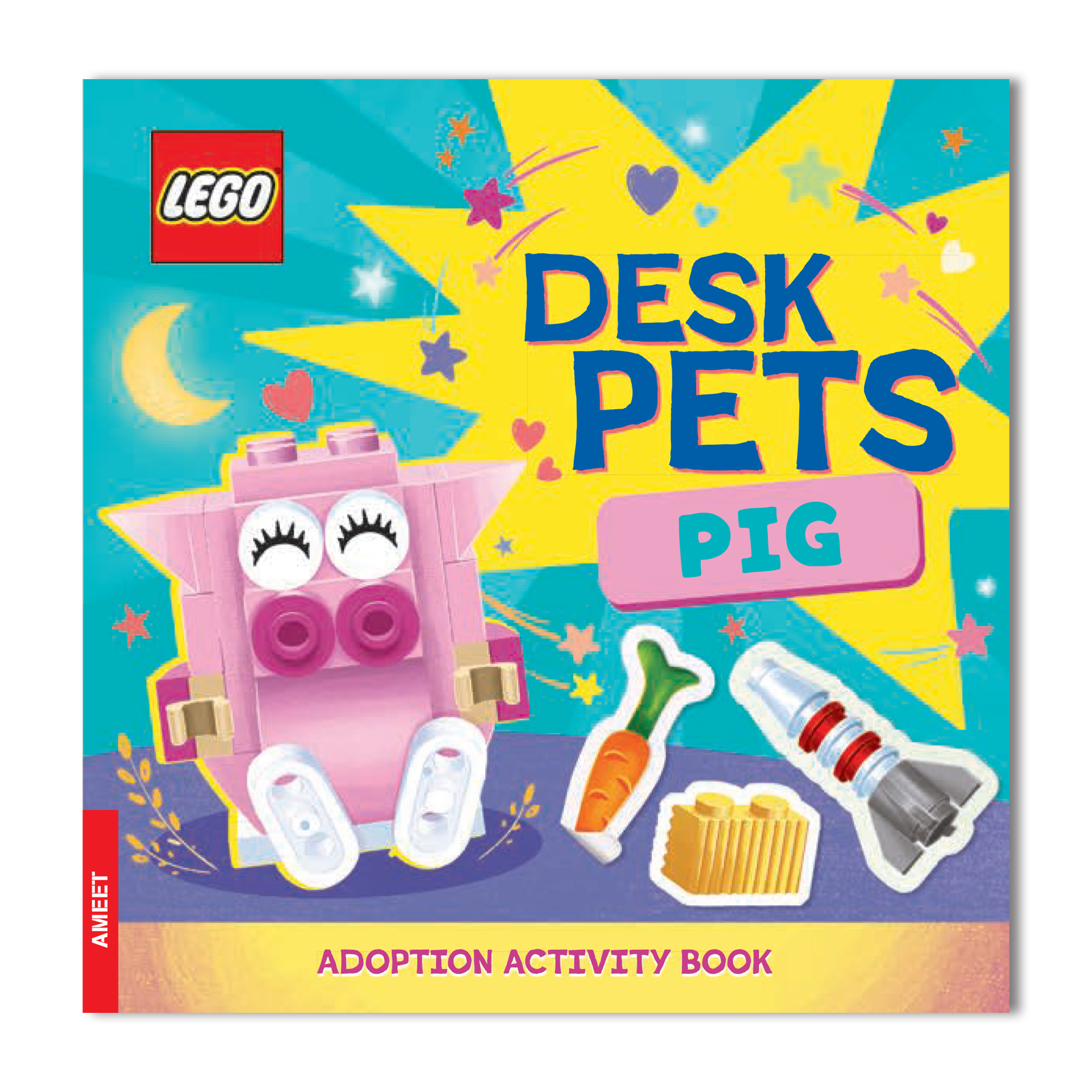 LEGO Desk Pets Pig building craft kit activity book, UK version