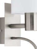 Eglo Pasteri fabric wall lamp with reading light, imported from the UK