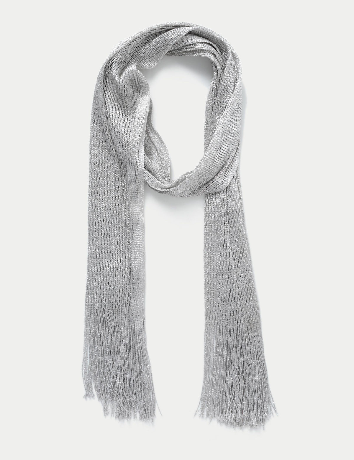 M&S metallic tassel scarf woven polyester - British product