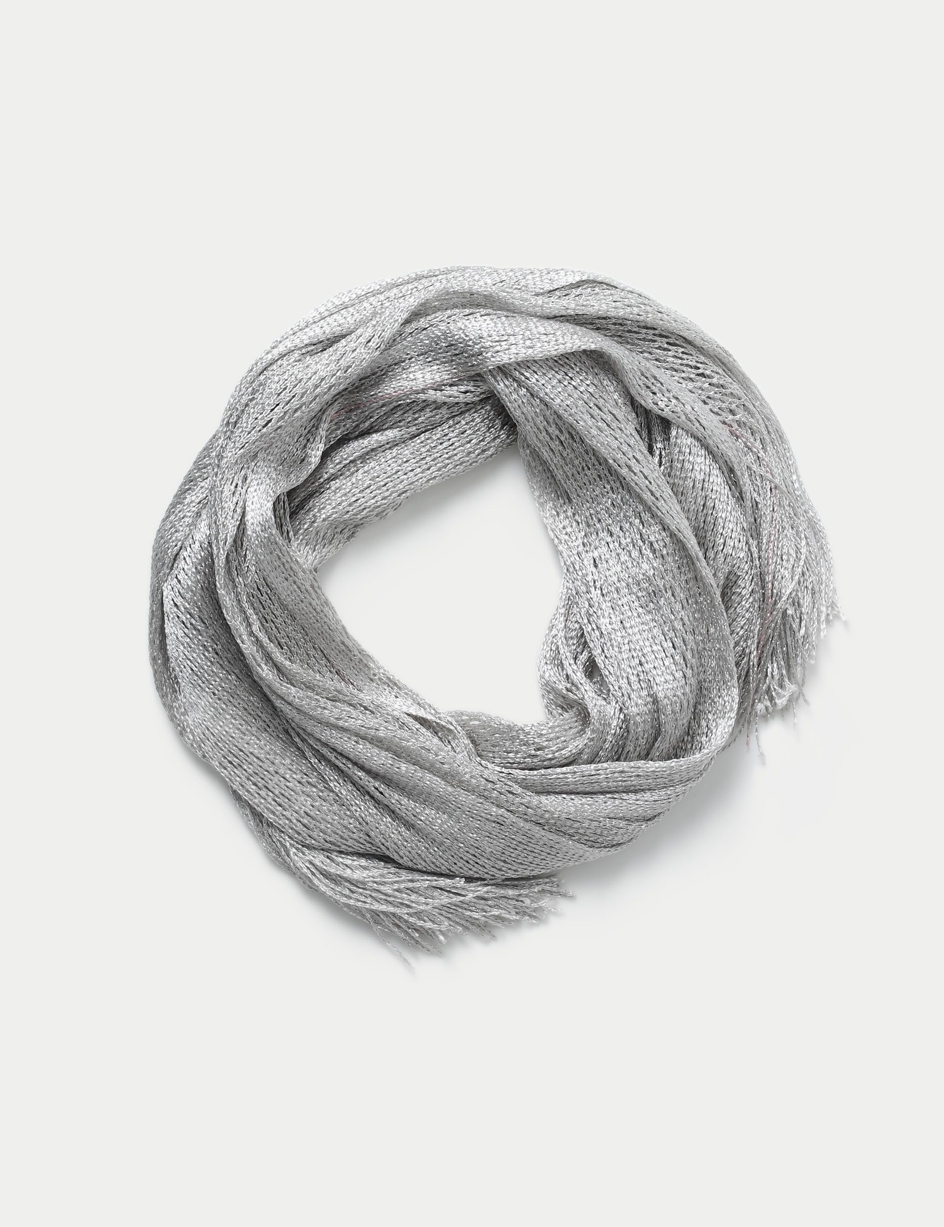 M&S metallic tassel scarf woven polyester - British product