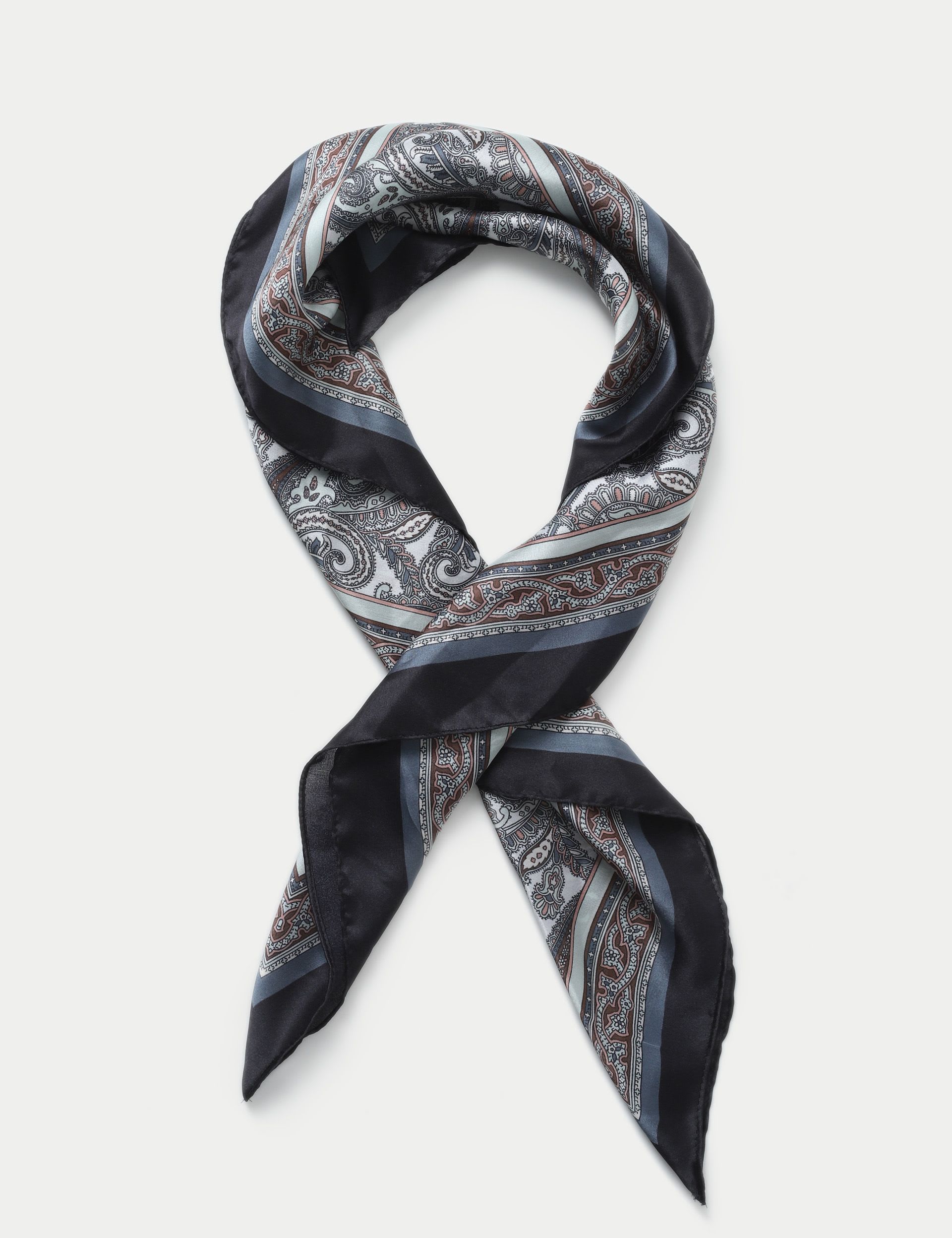 M&S printed paisley blue and white scarf (British brand)